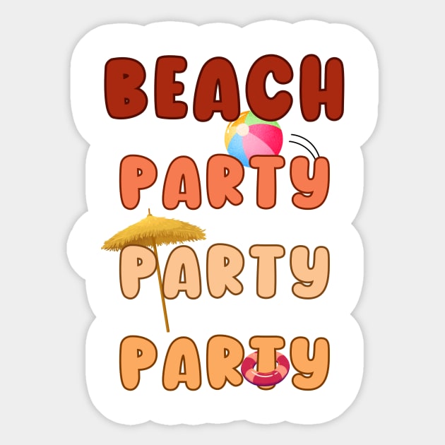 Beach Party All Day Summer Long Sticker by Newmen